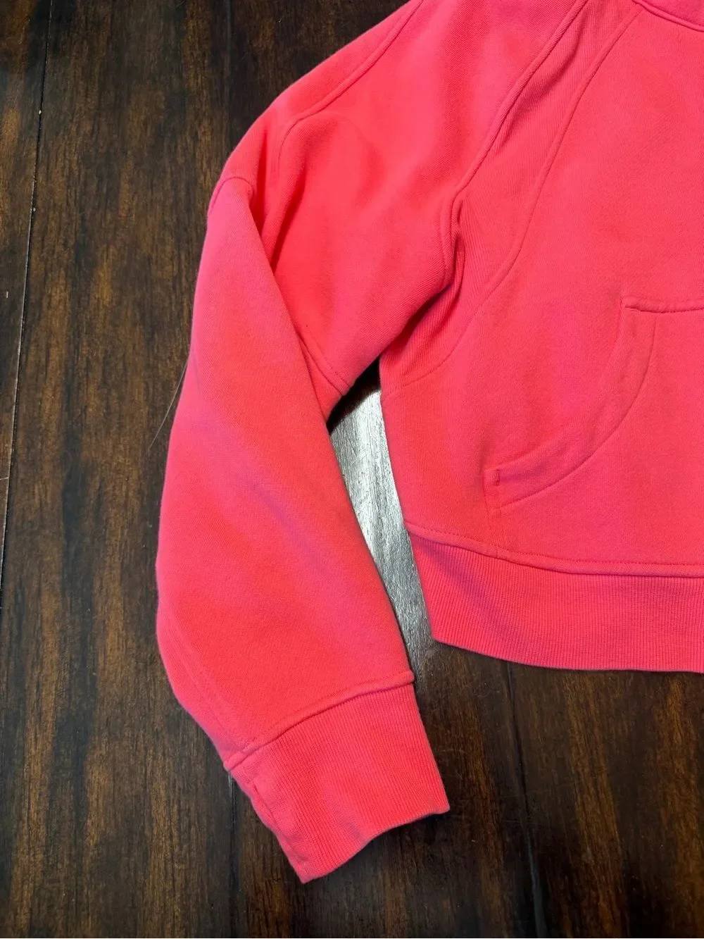 Scuba Cropped Pink Hooded Sweater - Women's Pullover M/L